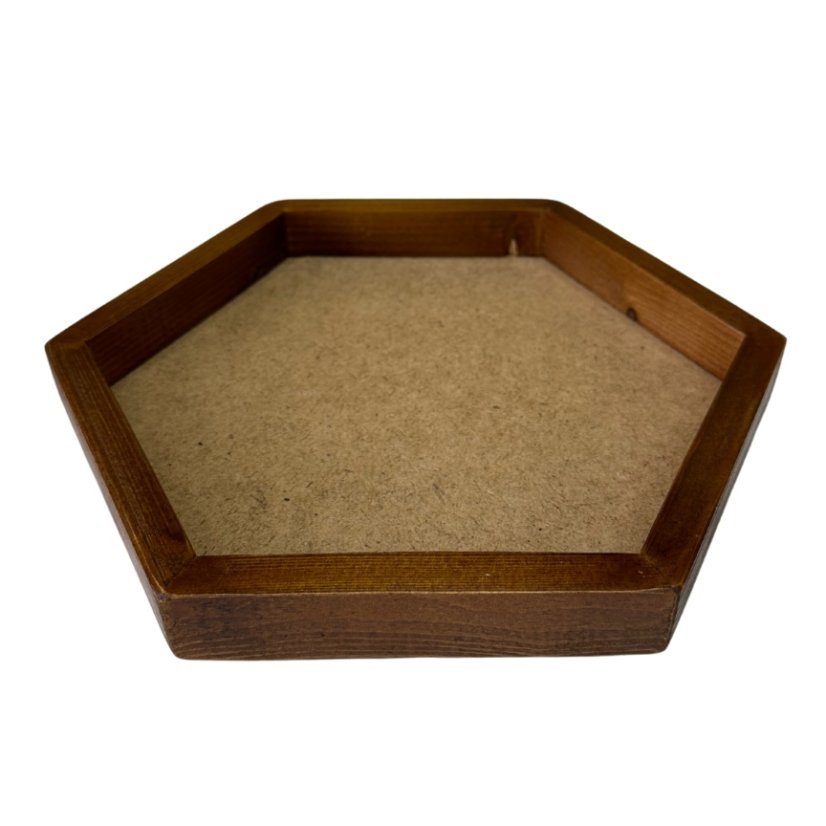 Bilderrahmen aus Moos - Hexagon - Palisanderholz