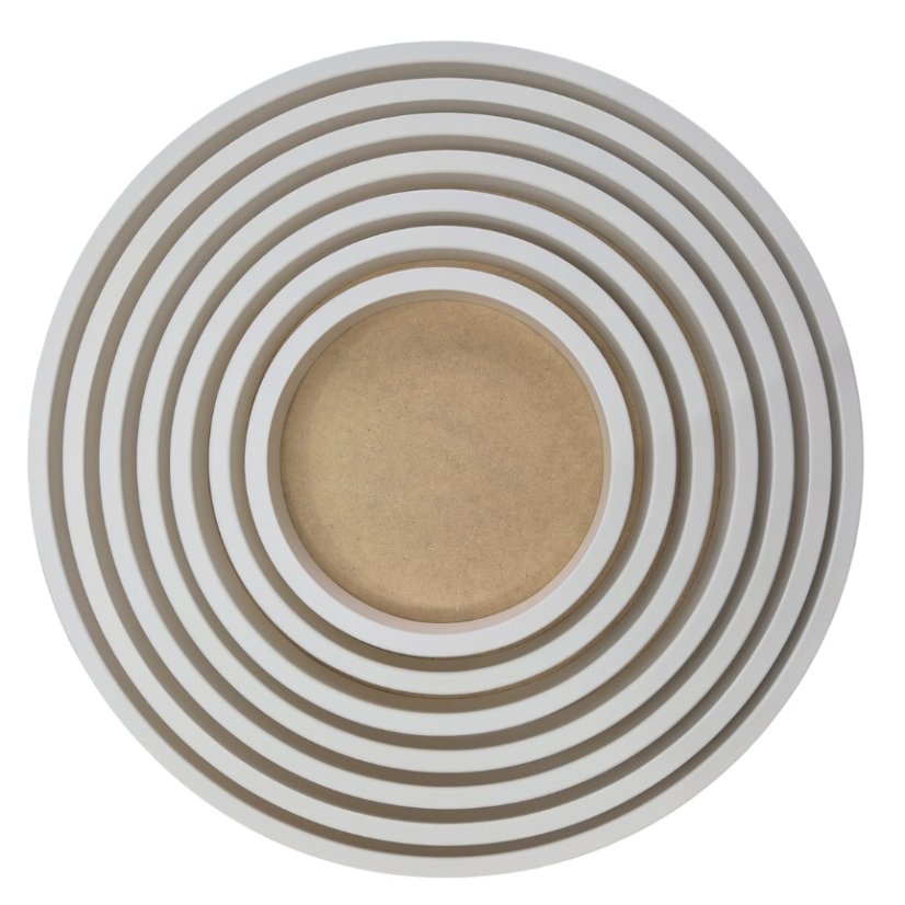 Ramă rotundă pentru tablou cu mușchi - Diverse dimensiuni - Alb - Diametru: 55cm