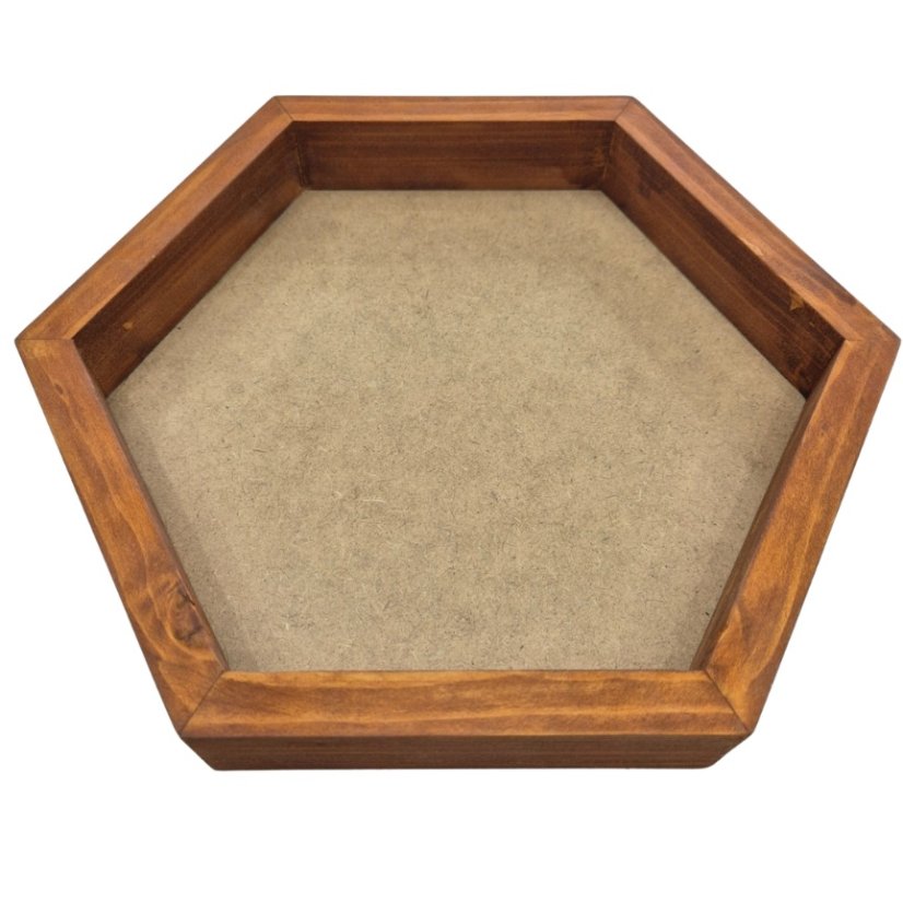Bilderrahmen aus Moos - Hexagon - Eiche - Höhe 4 cm