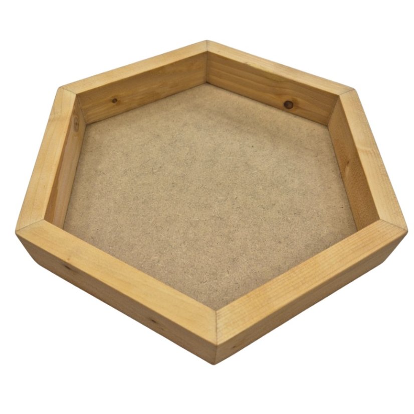 Bilderrahmen aus Moos - Hexagon - Fichte - Höhe 4 cm