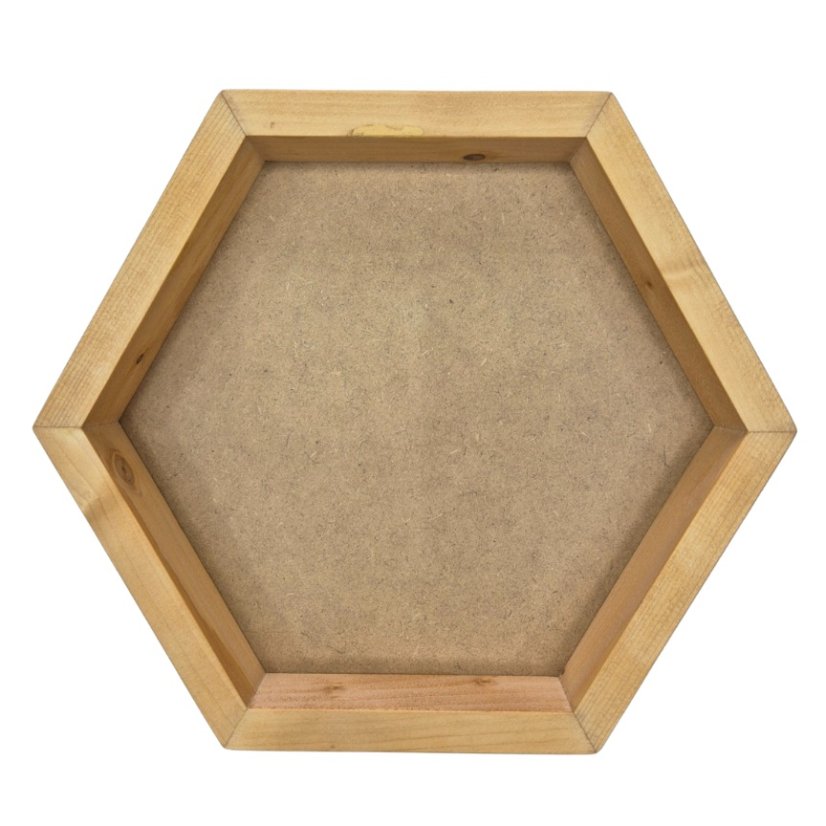 Bilderrahmen aus Moos - Hexagon - Fichte - Höhe 4 cm