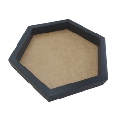 Okvir za slike iz mahu - šestkotnik - Ebony (črna)
