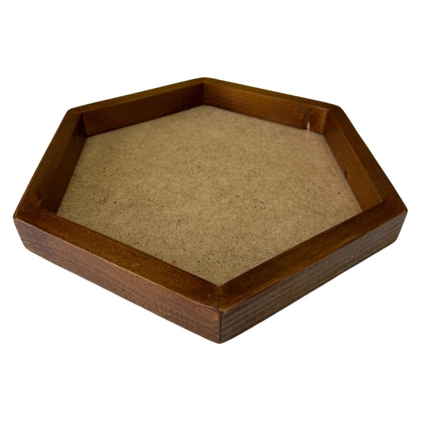 Bilderrahmen aus Moos - Hexagon - Palisanderholz