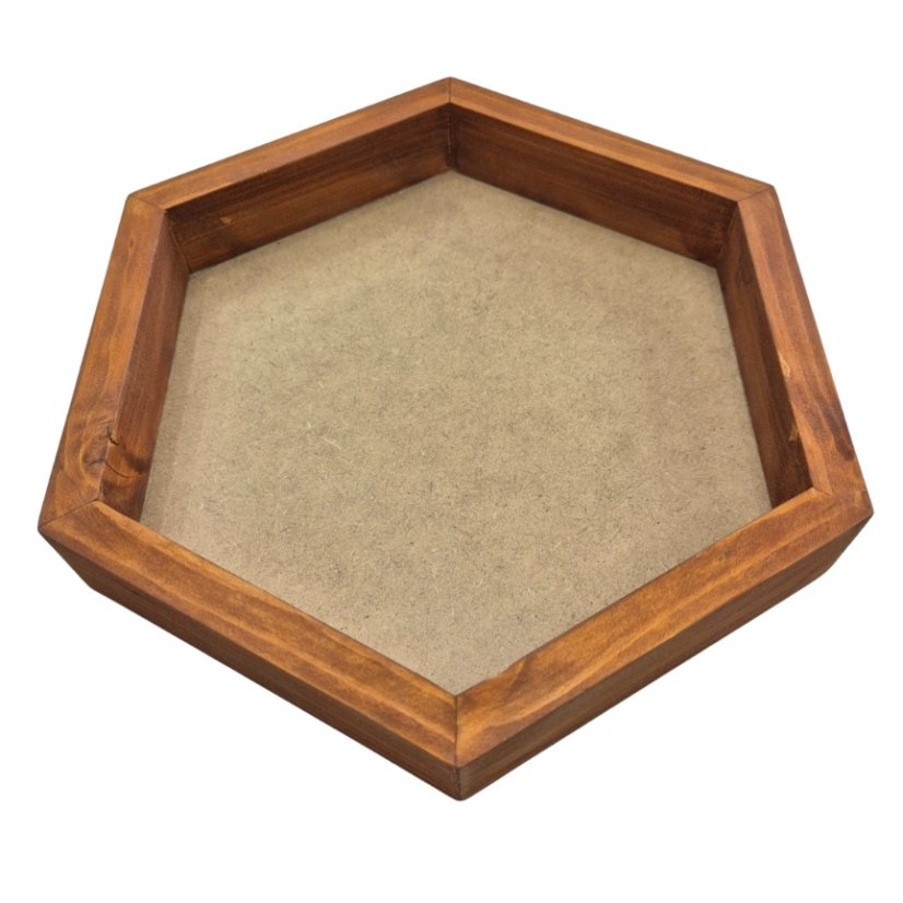 Bilderrahmen aus Moos - Hexagon - Eiche - Höhe 4 cm