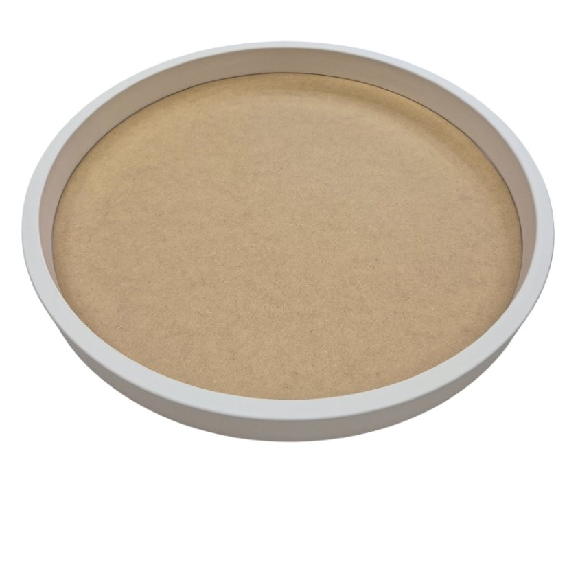 Ramă rotundă pentru tablou cu mușchi - Diverse dimensiuni - Alb - Diametru: 55cm