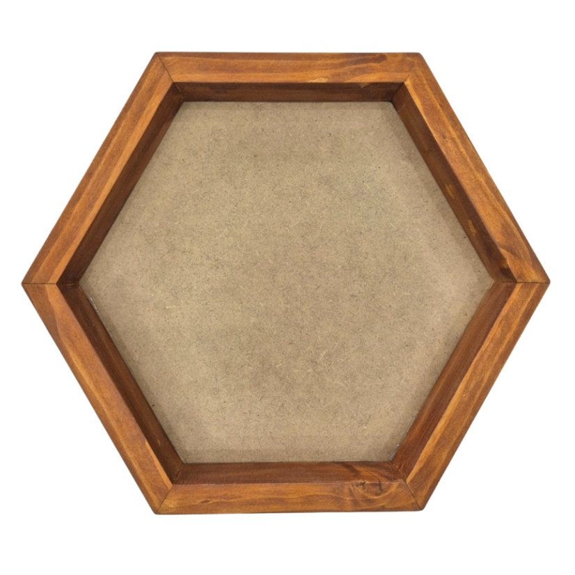 Bilderrahmen aus Moos - Hexagon - Eiche - Höhe 4 cm