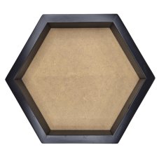 Ramă pentru tablou cu mușchi - Hexagon - Abanos (Negru) - Înălțime: 4 cm
