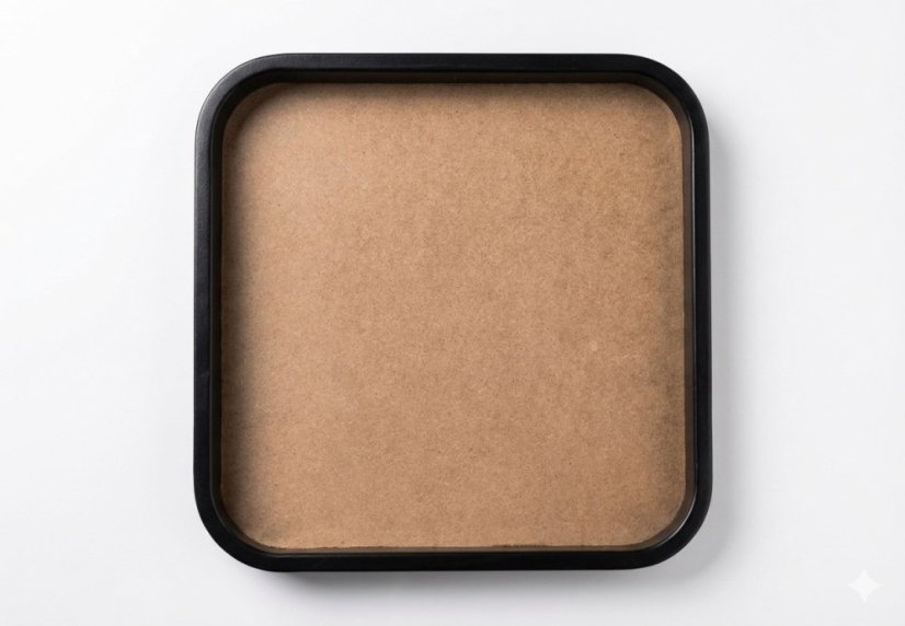 Designový oblý rám na mechový obraz - 40x40cm - Černý