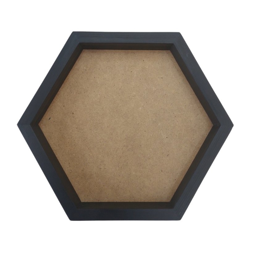 Rám na mechový obraz - Hexagon - Eben (Černá)