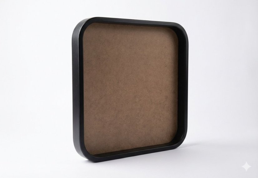 Cornice curva di design per quadro di muschio - 40x40cm - Nero