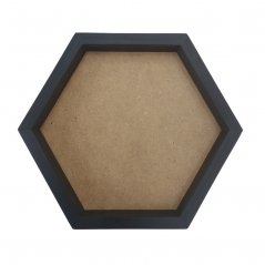 Okvir za slike iz mahu - šestkotnik - Ebony (črna)